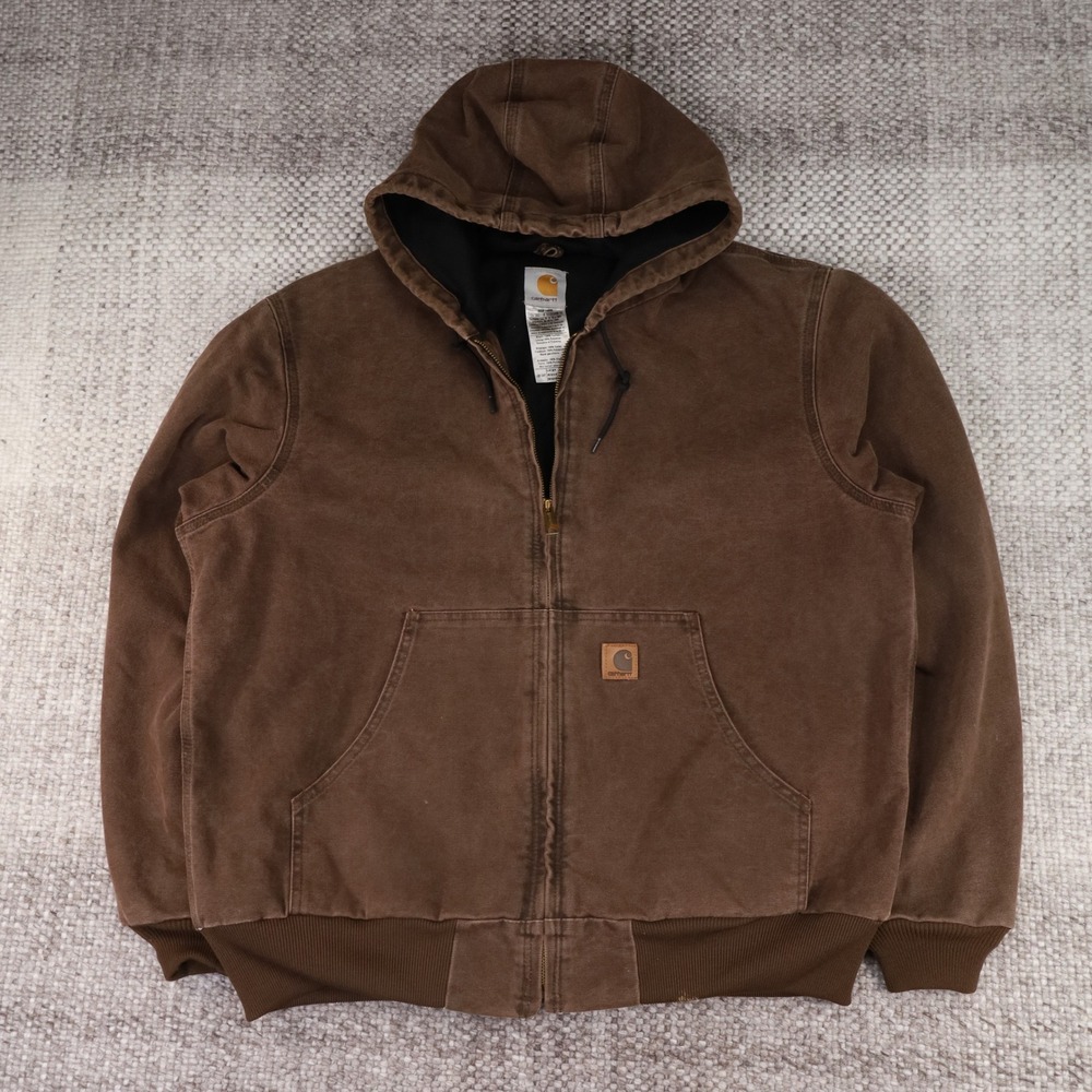Carhartt J131 CHT Jacket Thermal Lined Duck Canvas Brown Mens Large Regular